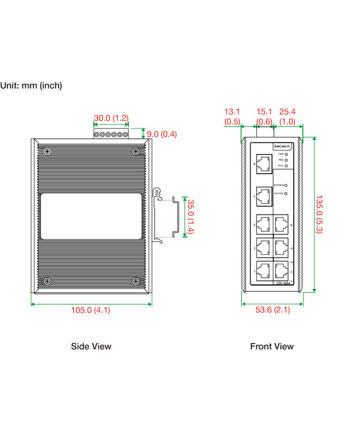 Przemysłowy Zarządzalny Switch Ethernet EDS-408A-2M1S-SC-T