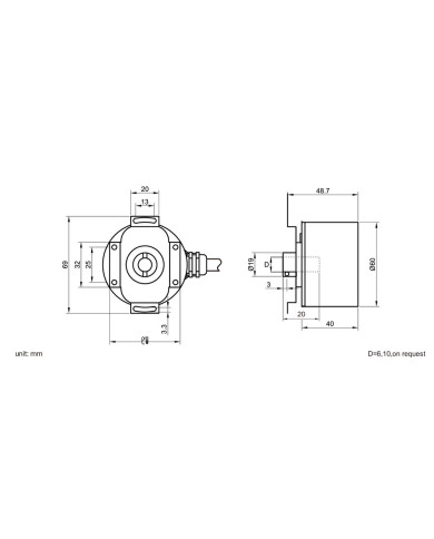 Analogowy Enkoder Absolutny z Otworem EAXB58-Modbus