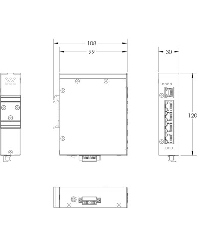 Switch ICRL-U-5RJ45-PoE-G-DIN